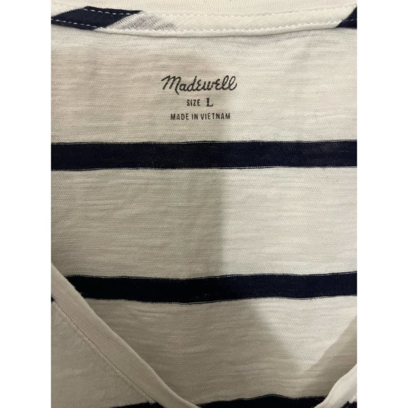 madewell white and blue  tshirt size large - Picture 4 of 5